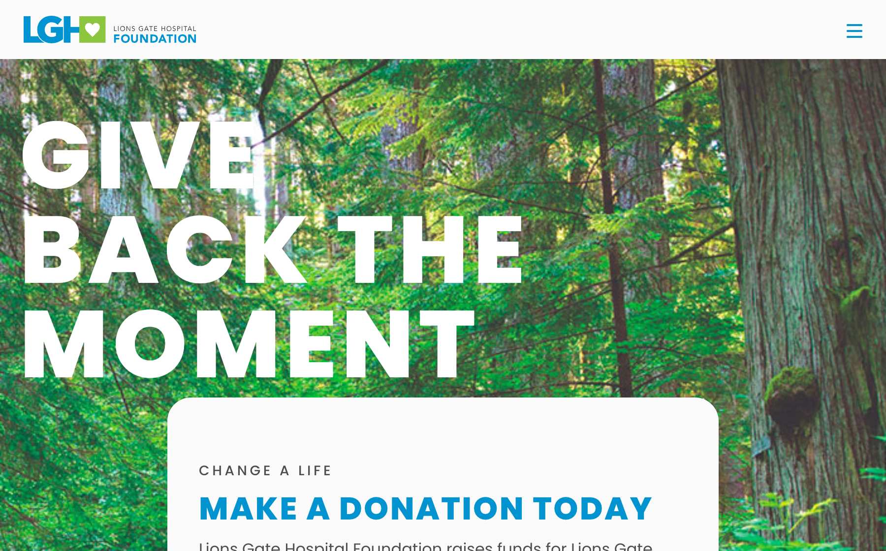 Lions Gate Hospital Foundation homepage