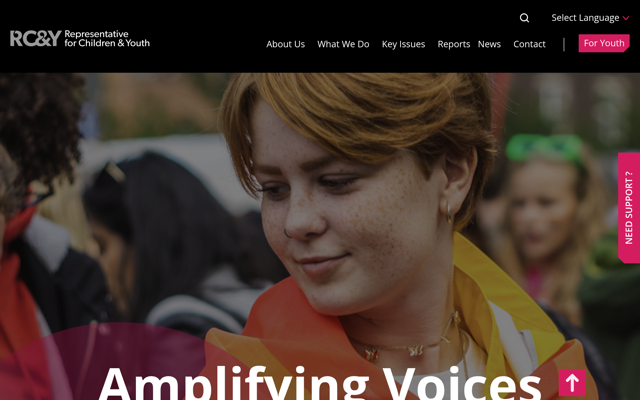 Representative for Children and Youth homepage